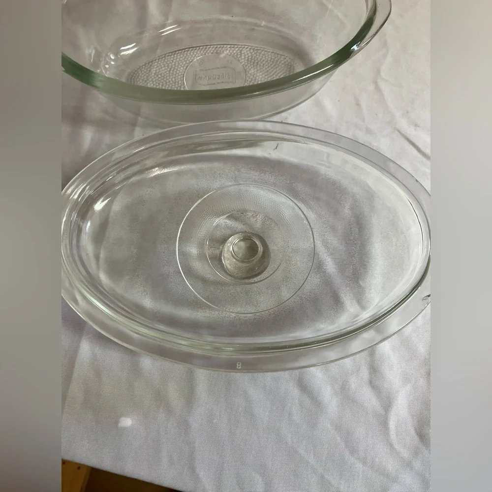 Glasbake Clear Glass Casserole Dish with Lid